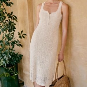 Sezane Selma Knit Dress in Cream (XS)